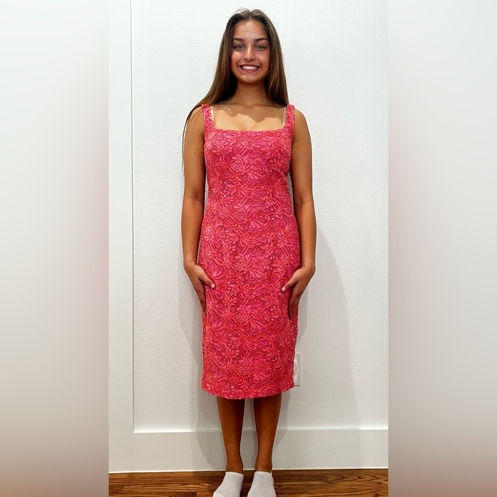 Pink Beaded Lace Dress